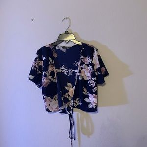 Tie side wrap crop top